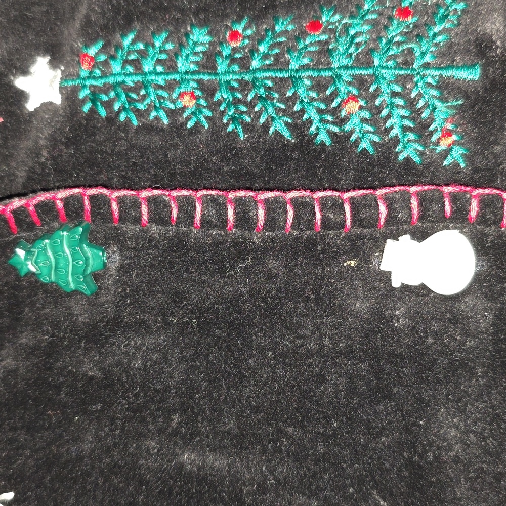 Tantrums Christmas Vest Applique Embroidery Snowman Snowflakes Womens Size XL - Picture 9 of 16